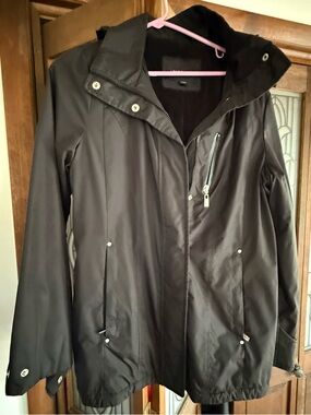 London Fog Hooded Water-resistant Anorak Women's Black Jacket. M